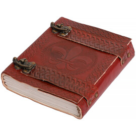 Leather-Bound Journal with Fleur-de-Lis Stamping
